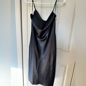 Black Cowl Neck Slip Dress